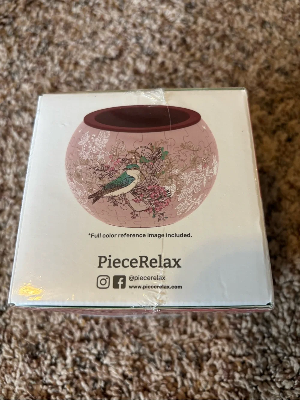 Puzzle Planter - Pink Singing Birds & Flowers (80 pcs)